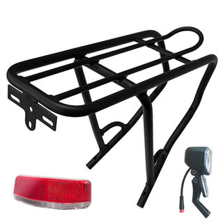 Rear Carrier Rack + Front Light + Rear Light for Moscow, Venice, Milano Kit.