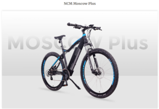 NCM Moscow Plus Electric Mountain Bike, 300W-500W, 60Nm, 48V 16Ah 768Wh Battery